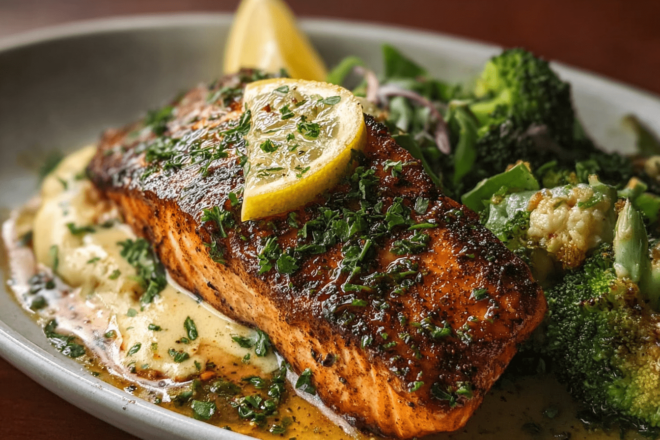 Cajun Honey Butter Salmon Recipe With Spicy Sweet Glaze 6 Cajun Honey Butter Salmon